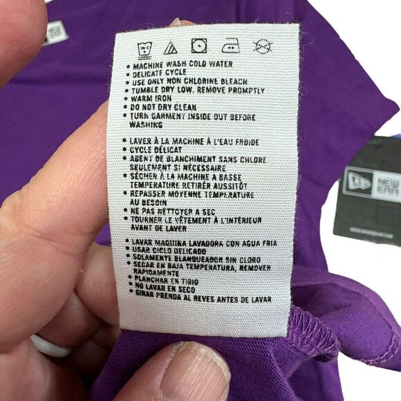 Los Angeles LA Lakers NBA New Era Crew Neck Purple SS Tee Shirt Mens L NE97099M - Picture 10 of 10